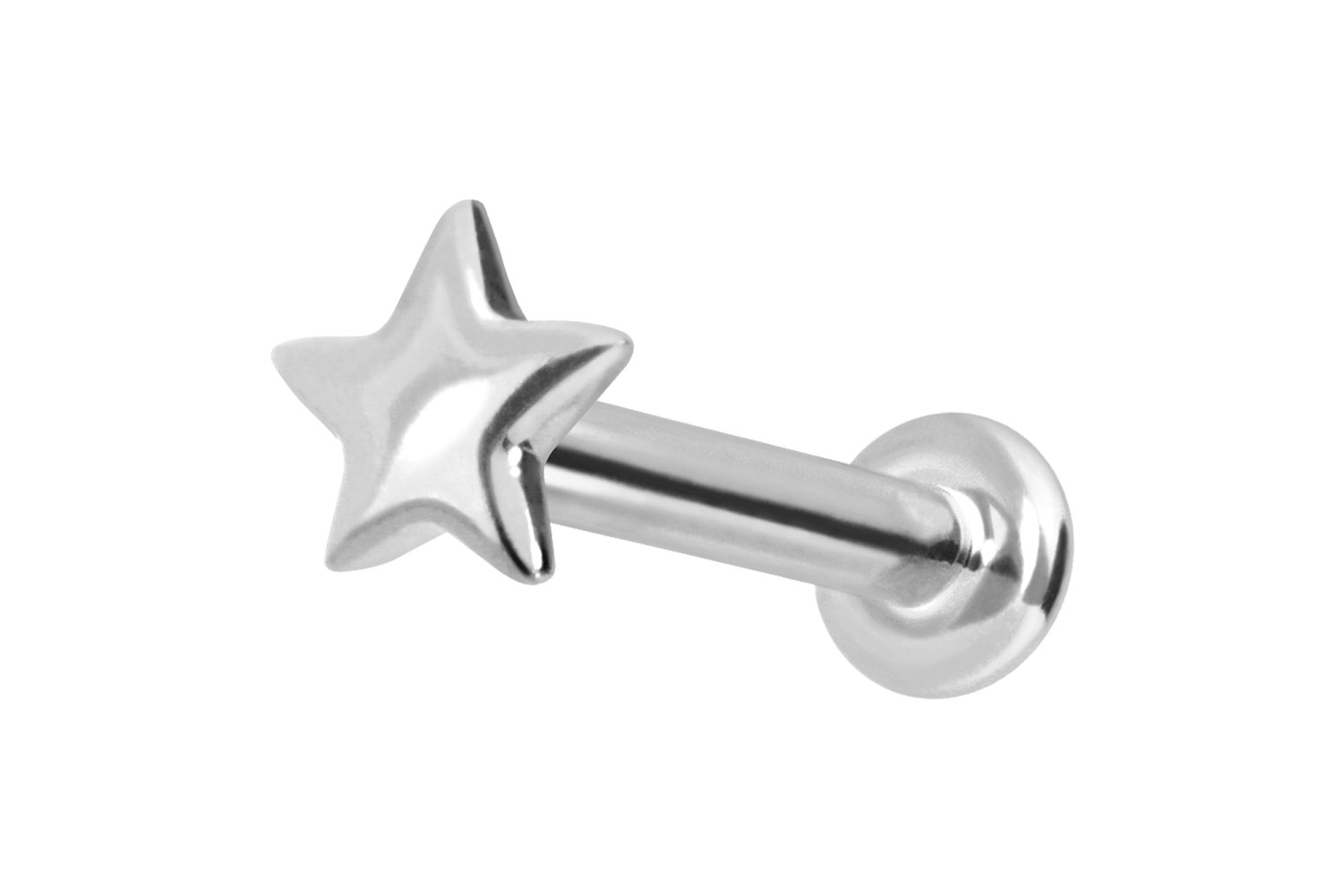 14 Karat Gold Labret Piercing mit Push Fit STERN